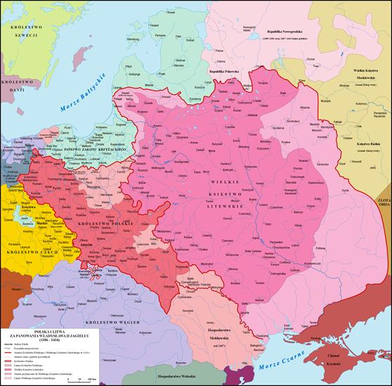 Mapy Polski1 - 1386-1434 - POLSKA ZA PANOWANIA WŁADYSŁAWA II JAGIEŁŁY.png